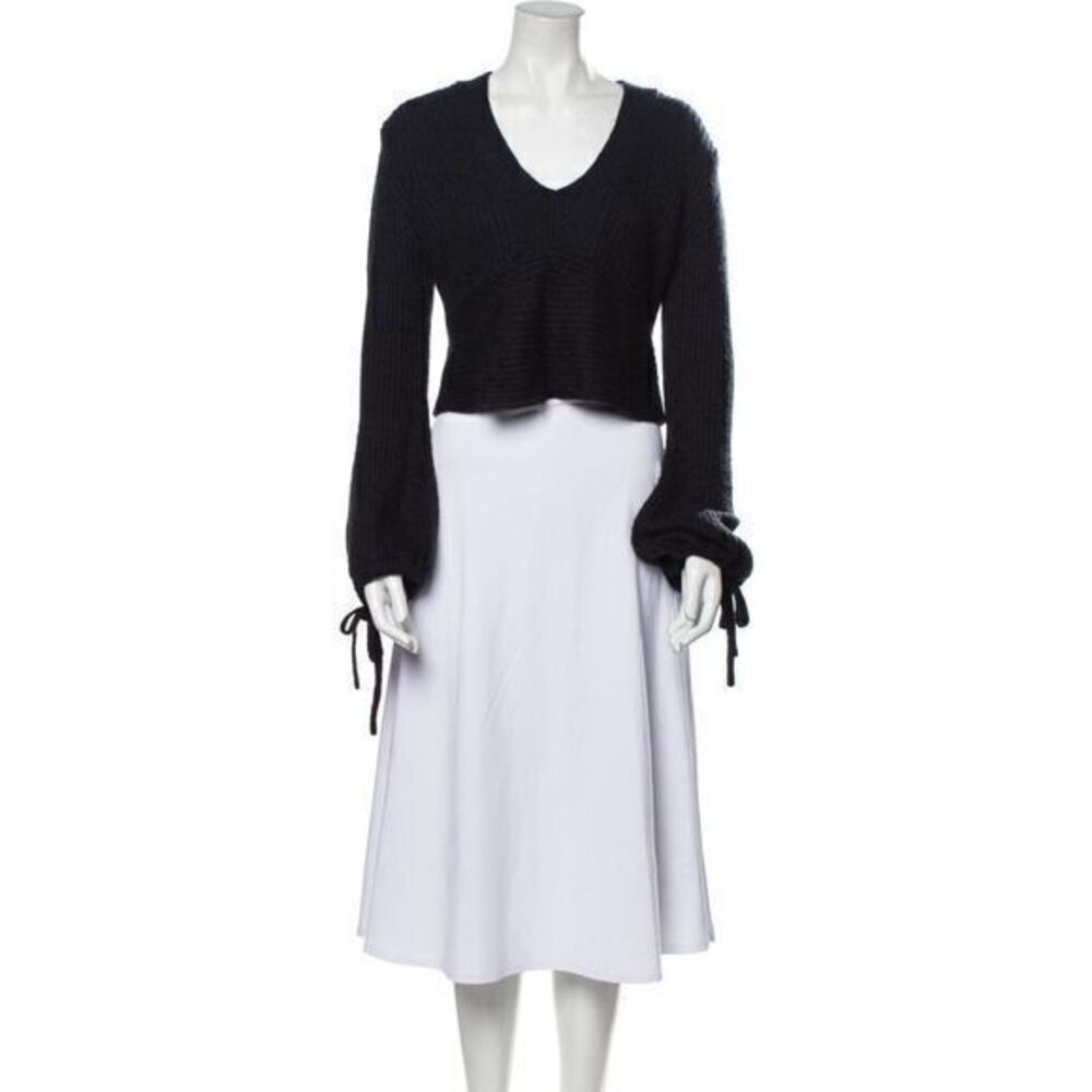 A.L.C. V-Neck Cropped Blues Sweater